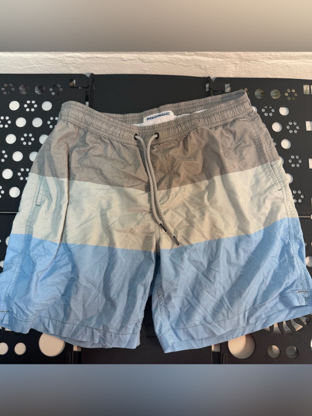 Men’s Blue Grey Gradient Swim Trunks